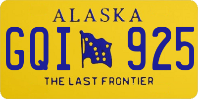 AK license plate GQI925