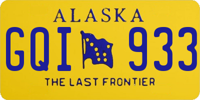 AK license plate GQI933