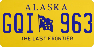 AK license plate GQI963