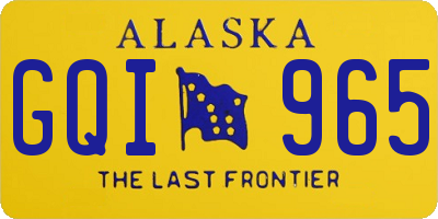 AK license plate GQI965
