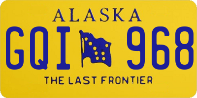 AK license plate GQI968