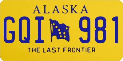 AK license plate GQI981