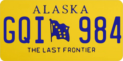 AK license plate GQI984