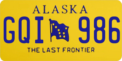 AK license plate GQI986