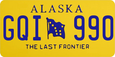 AK license plate GQI990