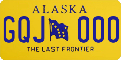AK license plate GQJ000