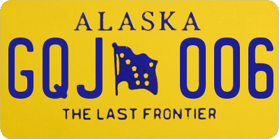 AK license plate GQJ006
