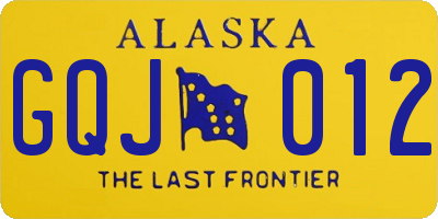AK license plate GQJ012