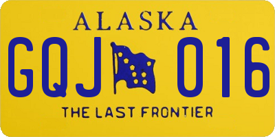 AK license plate GQJ016