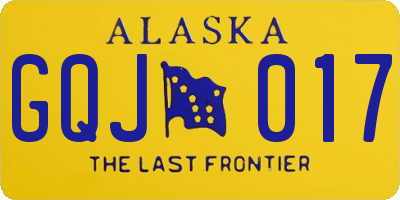 AK license plate GQJ017