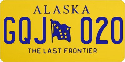 AK license plate GQJ020