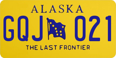 AK license plate GQJ021