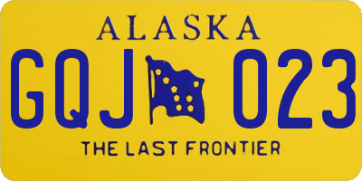 AK license plate GQJ023