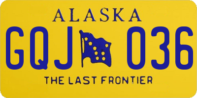 AK license plate GQJ036