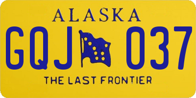AK license plate GQJ037