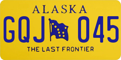 AK license plate GQJ045