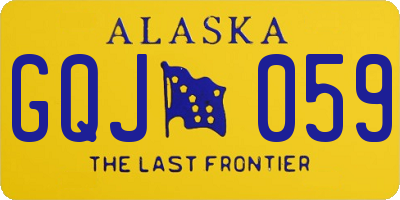 AK license plate GQJ059