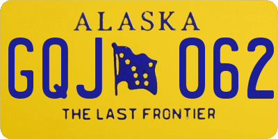 AK license plate GQJ062