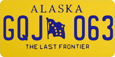 AK license plate GQJ063