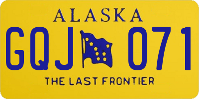 AK license plate GQJ071