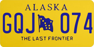 AK license plate GQJ074