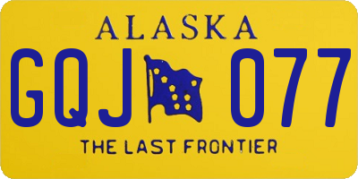 AK license plate GQJ077
