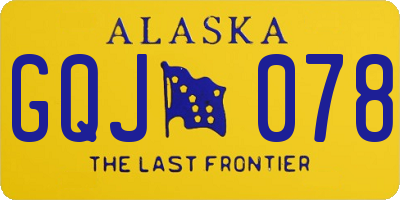 AK license plate GQJ078