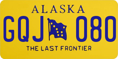 AK license plate GQJ080