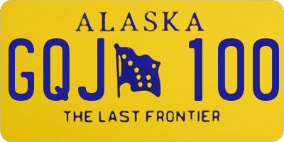 AK license plate GQJ100