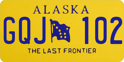 AK license plate GQJ102