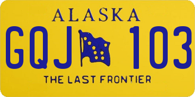 AK license plate GQJ103