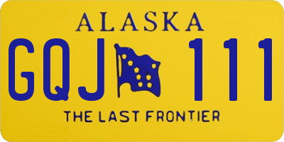 AK license plate GQJ111