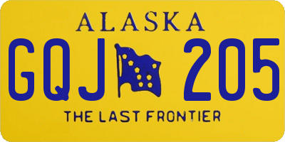 AK license plate GQJ205