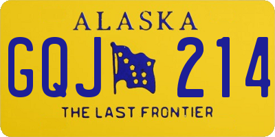 AK license plate GQJ214