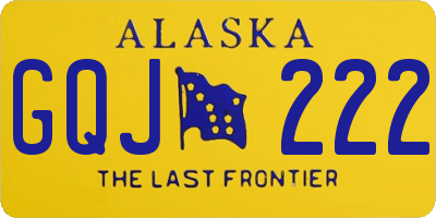 AK license plate GQJ222