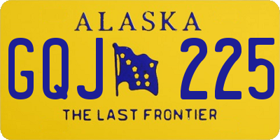 AK license plate GQJ225