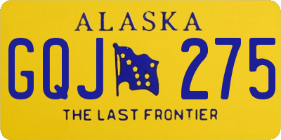 AK license plate GQJ275