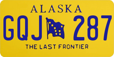 AK license plate GQJ287