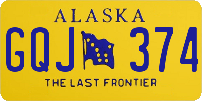 AK license plate GQJ374