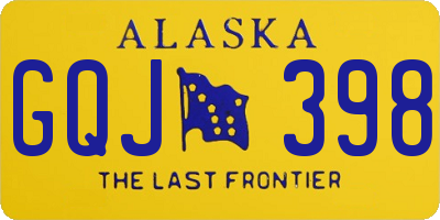 AK license plate GQJ398