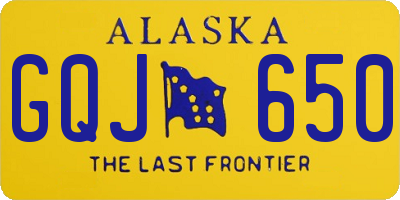 AK license plate GQJ650