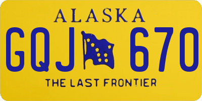 AK license plate GQJ670