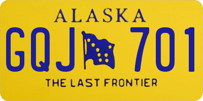 AK license plate GQJ701