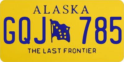 AK license plate GQJ785