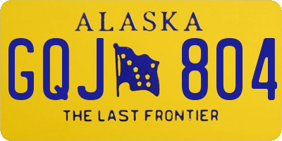 AK license plate GQJ804