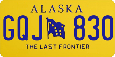 AK license plate GQJ830