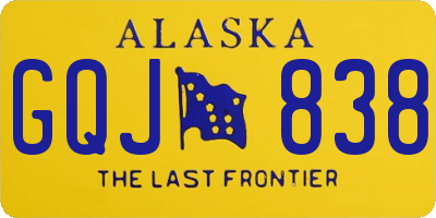 AK license plate GQJ838