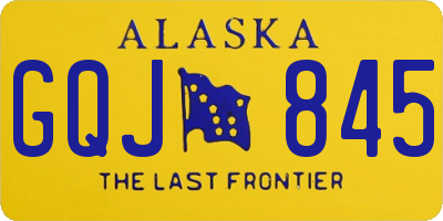 AK license plate GQJ845
