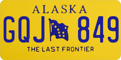 AK license plate GQJ849