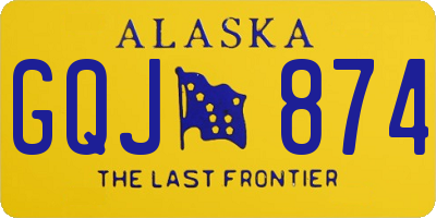 AK license plate GQJ874